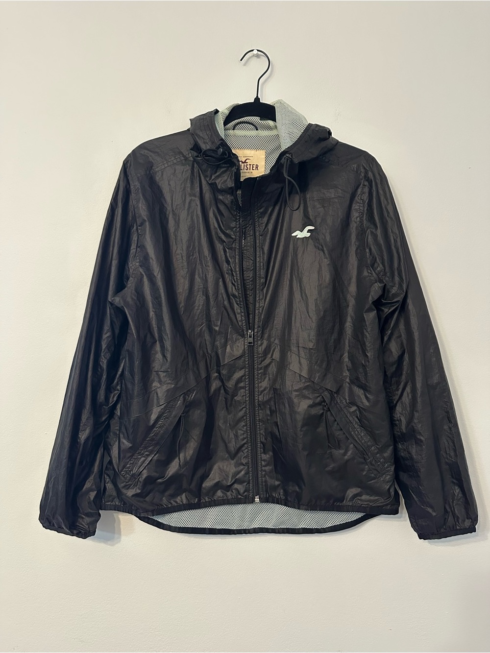Women’s Hollister Black Mesh-Lined Windbreaker Jacket